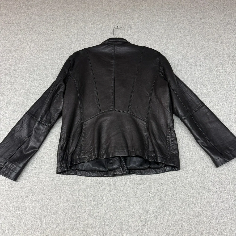 Michael Michael Kors Leather Moto Jacket XL Black Asymmetrical Zip Biker Coat